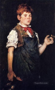 El aprendiz, también conocido como niño fumador, William Merritt Chase Pinturas al óleo